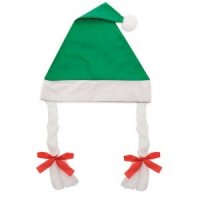 Cappello Natale con Trecce Verde