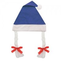 Cappello Natale con Trecce Blu